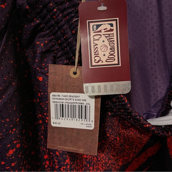 Mitchell & Ness Phoenix Suns Swingman Shorts NBA Orange Purple Black Mens M-XXL - Picture 11 of 16